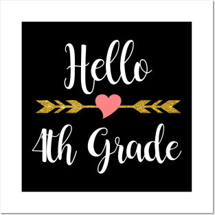 Hello 4th Grade Back To School Posters and Art